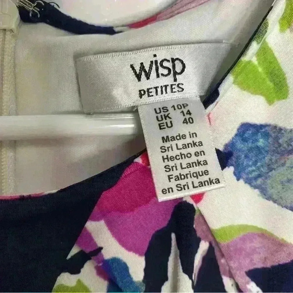 Wisp Stitch Fix Navy Floral Fit/Flare business/casual wash&wear comfy-size 10p - Picture 6 of 8